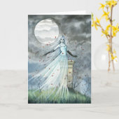 Gotische Paranormal Geist-Geist-Halloween-Karte Karte (Gelbe Blume)