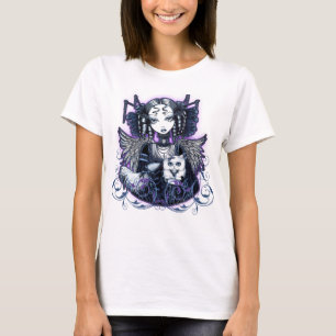 Gotische persische Katzen-Engels-Spitze Elizabeth T-Shirt