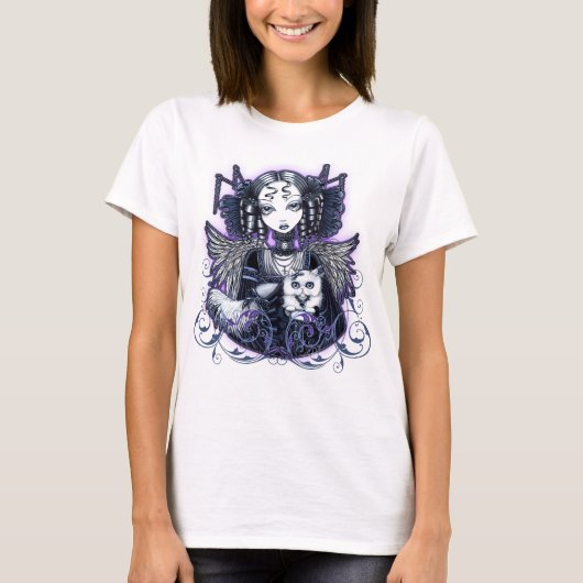 Gotische persische Katzen-Engels-Spitze Elizabeth T-Shirt (Vorderseite)