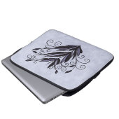 Gotische Pflanze Blumenwirbel blühte Naturliebhabe Laptopschutzhülle (Vorne Knopf)