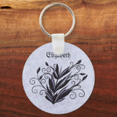 Gotische Pflanze Blumenwirl blüh Name Schlüsselanhänger (Vorderseite)