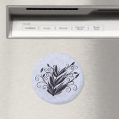 Gotische Pflanze Kunst - Lila Blumenwirt Magnet (In Situ (Geschirrspüler))