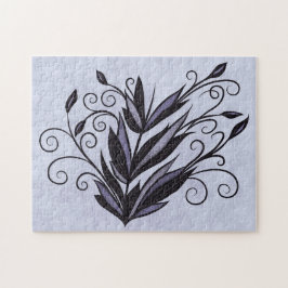 Gotische Pflanze Kunst - Lila Blumenwirt Puzzle