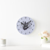 Gotische Pflanze Kunst - Lila Blumenwirt Runde Wanduhr (Zuhause)