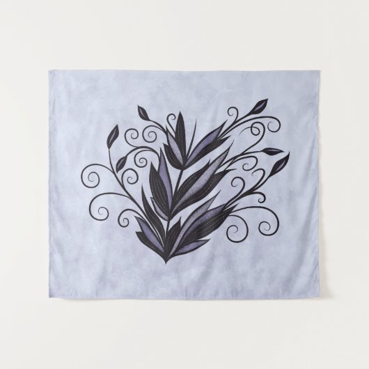 Gotische Pflanze Kunst - Lila Blumenwirt Wandteppich (Vorderseite (Horizontal))