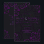 Gotische Pflaumen-Hochzeits-Einladungen Einladung<br><div class="desc">Gotische Pflaumen-Hochzeits-Einladungen. Verzierte Pflaume lila mit dunklem Holzkohlengrauhintergrund. Dieser Entwurf ist ein Teil unserer gotischen Pflaumen-Hochzeits-Sammlung.
Entworfen durch Metro-Events.com</div>
