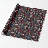 Gotische Pirate Santa Skulls Weihnachten Geschenkpapier (Ungerollt)