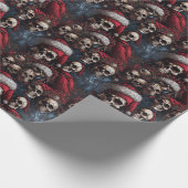 Gotische Pirate Santa Skulls Weihnachten Geschenkpapier (Ecke)