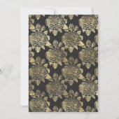 Gotische Probe-Dinner aus Schwarz und Gold Einladung (Rückseite)