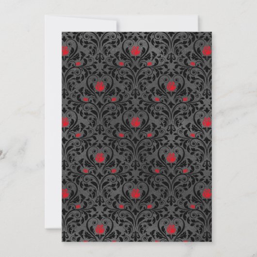 Gotische Probe-Dinner in Rot und Schwarz Einladung (Rückseite)