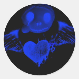 Gotische Puppe & Herz Runder Aufkleber