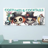 Gotische Puppen Bräutigam Cocktail Drinks Paare Banner (Messe)