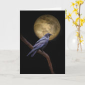 Gotische Raben-Halloween-Karte Karte (Gelbe Blume)