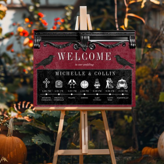 Gotische Ravens & Wine Order of Events Wedding Poster