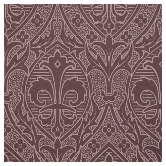 Gotische Revival Fleur de Lys - Wein Stoff (Muster)