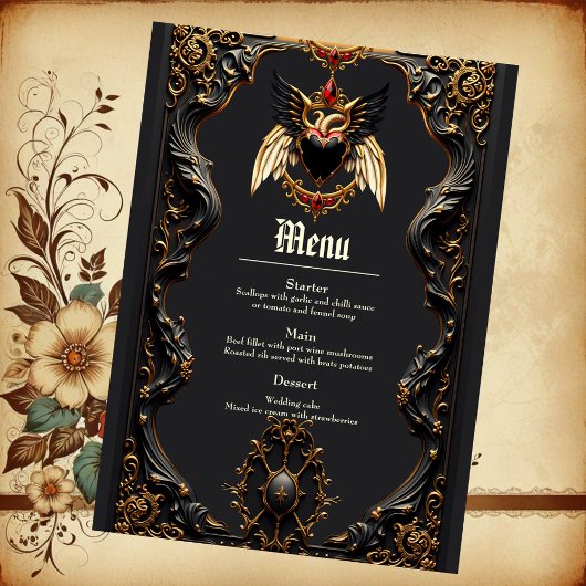 Gotische Romantik, Im Schatten der Liebe. Menükarte