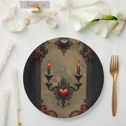 Gotische Romantik: Versteckte Leidenschaft. Pappteller (Hochzeit)