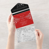 Gotische romantische Hochzeit All In One Einladung (Abreißen)