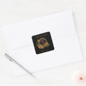 Gotische Romanze-Hochzeit Quadratischer Aufkleber (Umschlag)