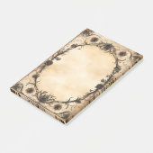 Gotische Rose Antiker Oval Rahmen Post-it Klebezettel (angewinkelt)