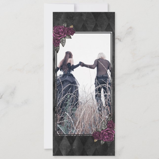 Gotische Rose bis zum Tod machen uns Save the Date (Vorderseite)