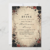 Gotische Rose Cobweb Halloween Feier Einladung (Vorderseite)