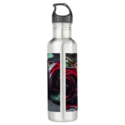 Gotische Rose Edelstahlflasche (Rückseite)