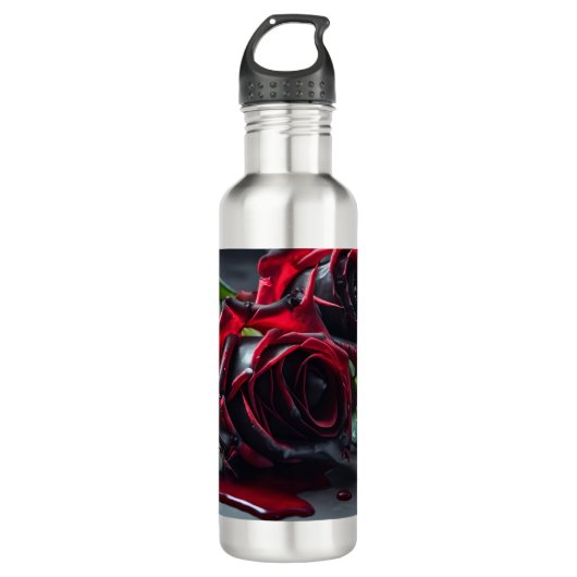 Gotische Rose Edelstahlflasche (Vorderseite)