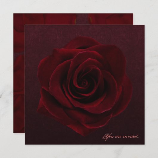 Gotische Rose Einladung (Vorne/Hinten)