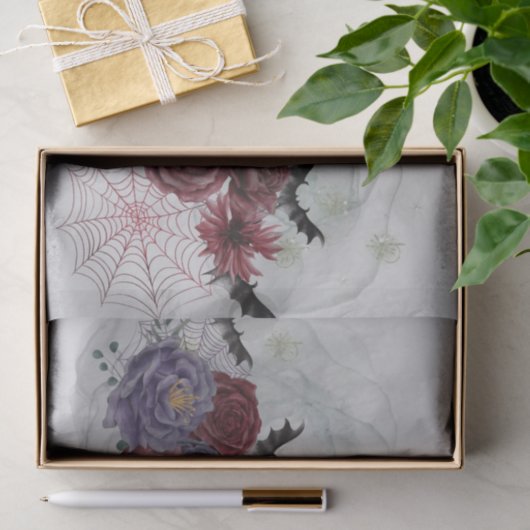 Gotische Rose Fledermäuse Halloween-Papiertaschent Seidenpapier (Geschenk)