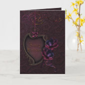 Gotische Rose Geburtstag Karte (Gelbe Blume)