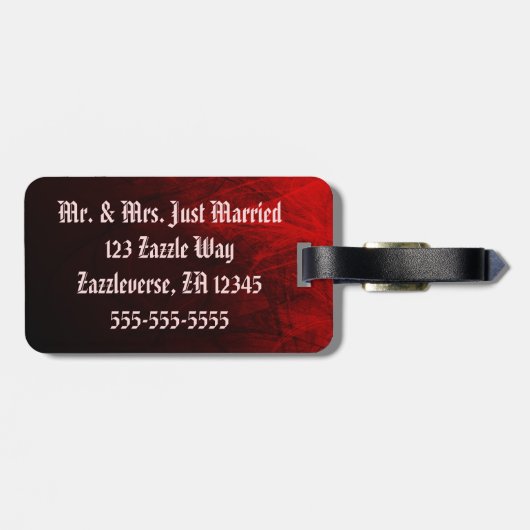 Gotische Rose Gepäckanhänger (Rückseite horizontal)