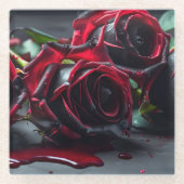 Gotische Rose Glasuntersetzer (Vorderseite)