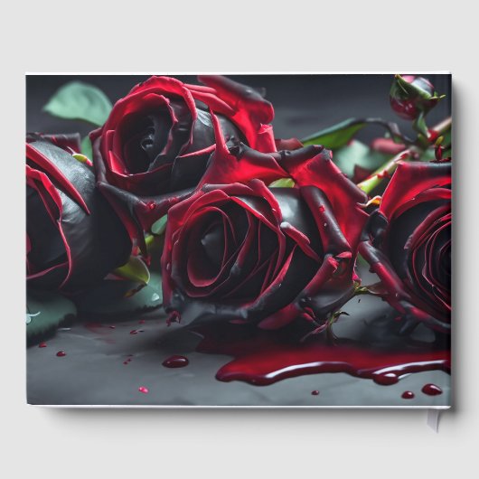 Gotische Rose Hochzeit Gästebuch (Rückseite)