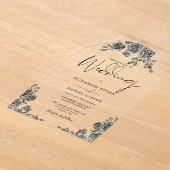 Gotische Rose Hochzeit mit Schwarz-Gold-Arch Acryleinladungen (Ablage )