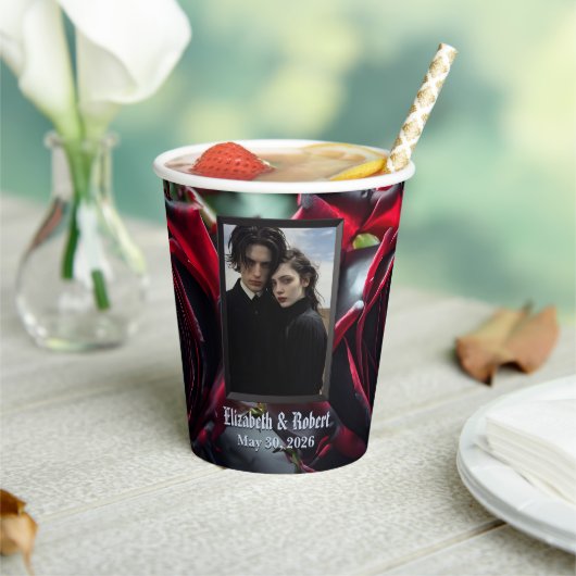 Gotische Rose Hochzeit Pappbecher (In Situ)