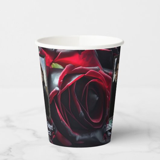 Gotische Rose Hochzeit Pappbecher (Links)