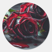 Gotische Rose Hochzeit Runder Aufkleber (Vorderseite)