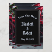 Gotische Rose Hochzeit Save The Date (Vorne/Hinten)