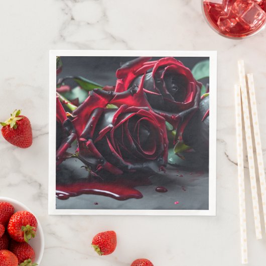 Gotische Rose Hochzeit Serviette (Beispiel)