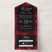 Gotische Rose in einer Hochzeit All In One Einladung (Innen Boden)