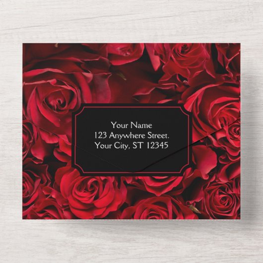 Gotische Rose in einer Hochzeitsfeier All In One Einladung (Rückseite)