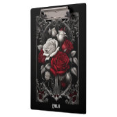 Gotische Rose in Verziertem Rahmen Klemmbrett (Links)