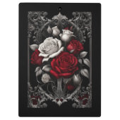 Gotische Rose in Verziertem Rahmen Klemmbrett (Rückseite)