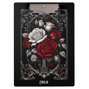 Gotische Rose in Verziertem Rahmen Klemmbrett