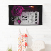 Gotische Rose, Kerze, Pergament und Locket Geburts Banner (Insitu)