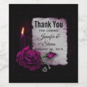 Gotische Rose, Kerze, Pergament und Locket-Hochzei Weinetikett (Einzelnes Label)