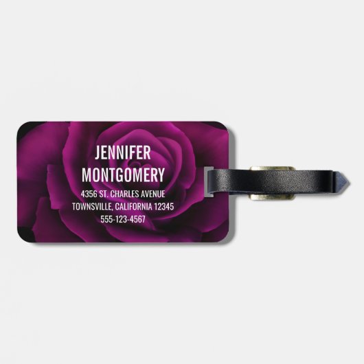 Gotische Rose, Kerze, Pergament und Schlösser Gepäckanhänger (Rückseite horizontal)