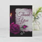 Gotische Rose-, Kerzen- und Locket-Party Dankeskarte (Stehend Vorderseite)