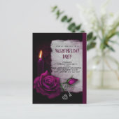 Gotische Rose, Kerzen und Locket Valentine Party Postkarte (Stehend Vorderseite)